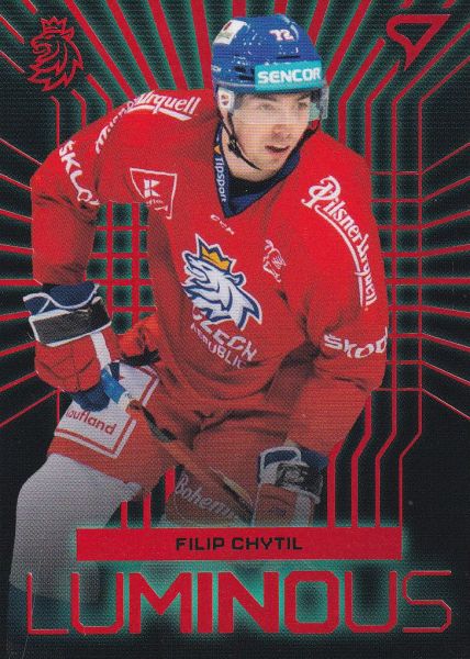 insert karta FILIP CHYTIL 23-24 SZ Hokejové Česko Luminous Red číslo LS-18